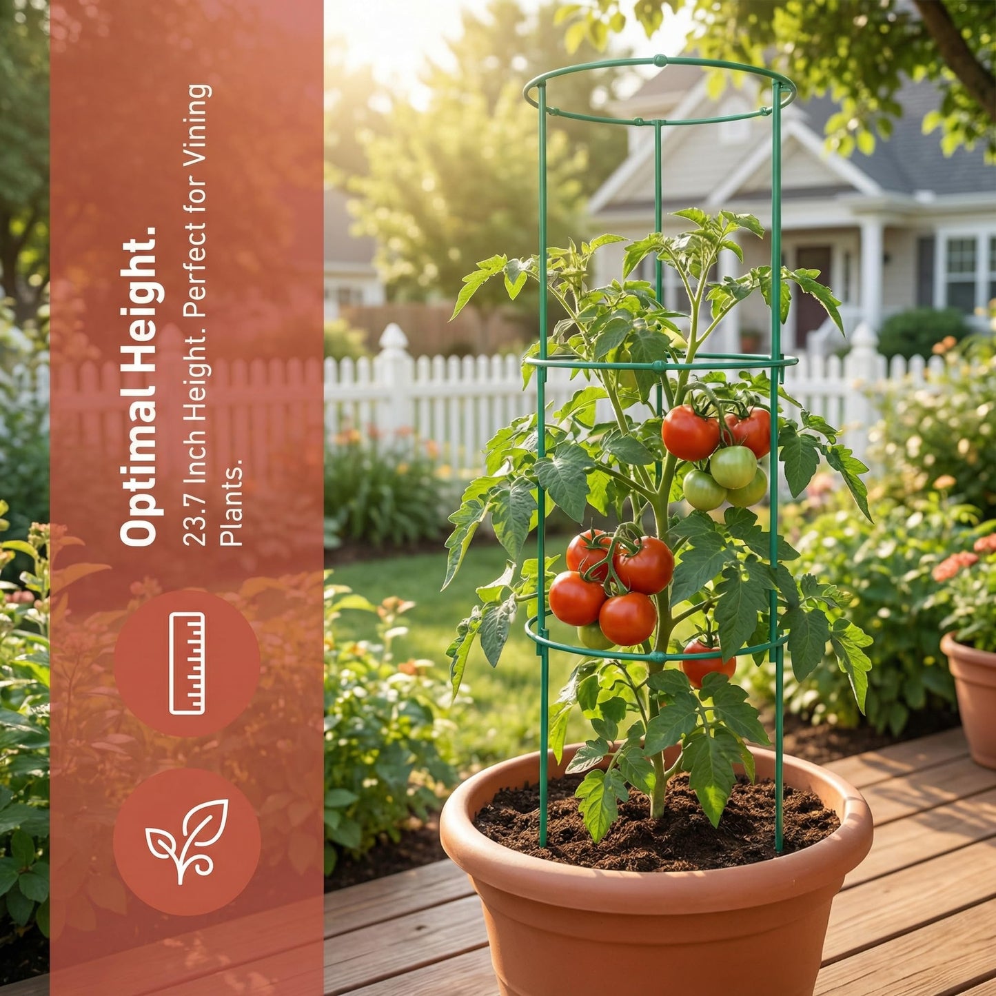 Elfzone Tomato Cage - Tomato Plant Support,Tomato Trellis Plant Stakes Support, Pots and Garden Climbing Vegetables Plants Flowers,Plant Stakes for Indoor Plants，3pcs