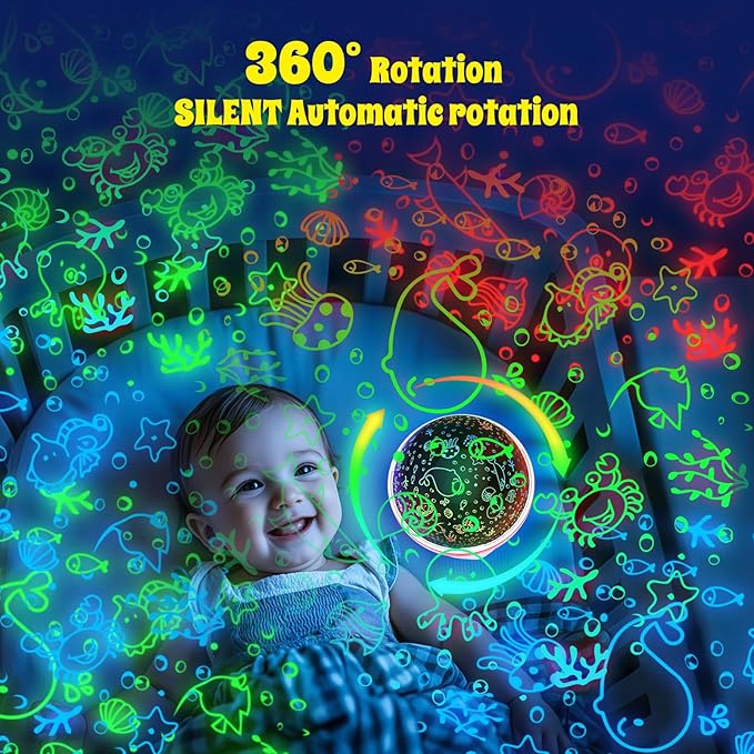 Night Light Projector,Night Light for Kids Room with Remote and Timer,360° Rotation,3 Projection Films,18 Light Modes,8 Lullaby Songs,Kids Night Lamp, Christmas Birthday Gifts for Boys Girls (Pink)