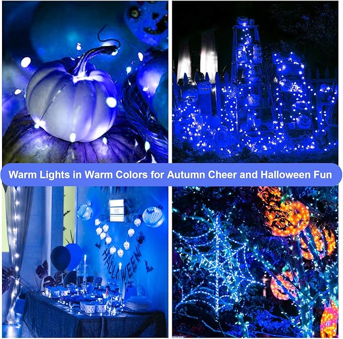 ZGWJ Fairy Lights Battery Operated, 100 Pack Twinkle String Lights 20 LED 7FT 3 Lighting Modes for Bedroom Decor, Easter, Halloween, Christmas, Party Indoor and Outdoor Decoration (Blue, 100PCS)