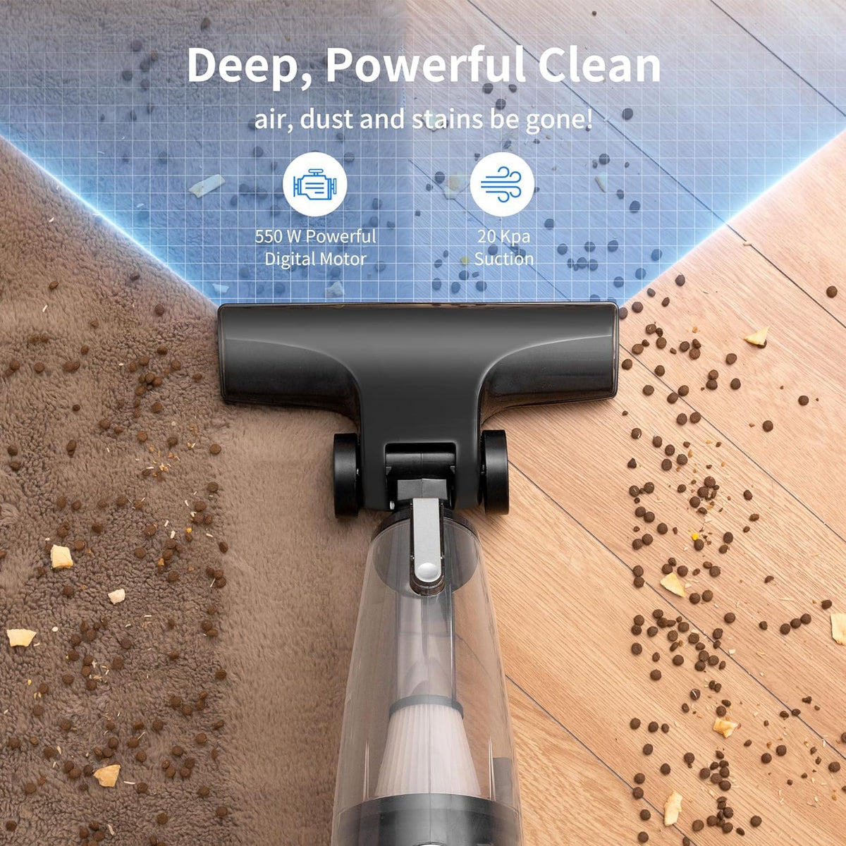 Skiennix Corded Stick Vacuum Cleaner - 20Kpa Powerful Suction | 16Ft Cord, 2-in-1 Lightweight Design for Pet Hair and Hardwood Floors