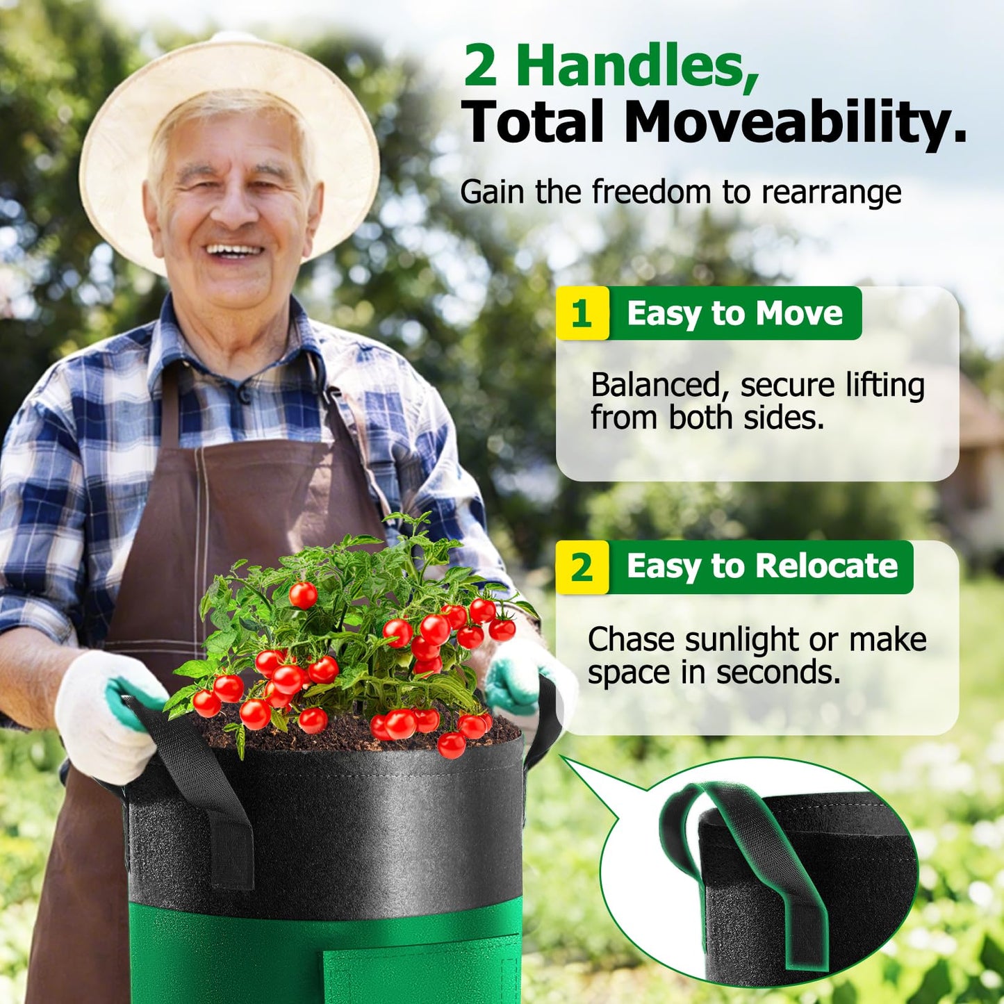 Xpatee 6 Pack Potato Grow Bags with Flap, 10 Gallon Grow Bags for Growing Potatoes, Colorful Durable Fabric Garden Planter Pots with Harvest Window for Tomatoes Vegetables Fruit Flowers Herbs