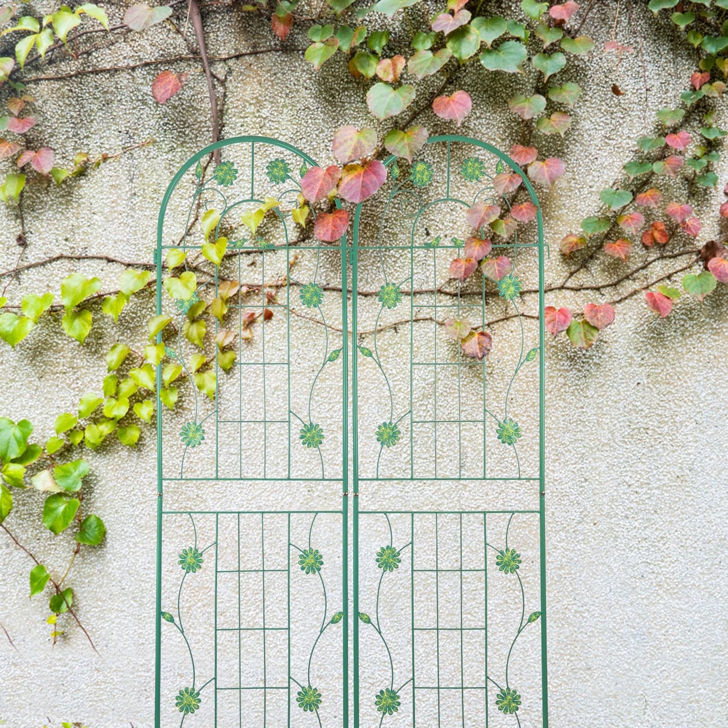 CQSXDA 2 Pack Large Garden Trellis 71" H x 19.7" W Heavy Duty Rustproof Green Iron Plant Trellis for Potted Plant Support Metal Climbing Rose Trellis Vine Vegetable Cucumber