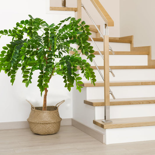 5FT Artificial Evergreen Tree with Planter Pot, Faux Floor Plants for Living Room Decor, Decoration for Artificial Plant Indoor, Indoor and Outdoor Fake Plants for Home Bedroom Kitchen Decor