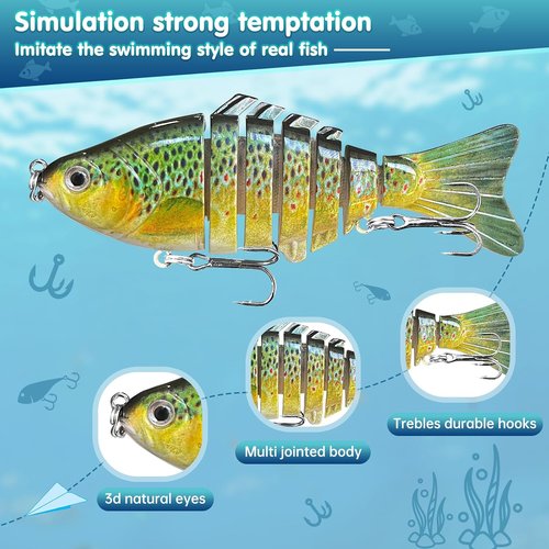 Advent Calendar 2025 Fishing Lure - Lifelike Multi Jointed Swimbait for Men & Boys | 24 Days of Christmas Surprises