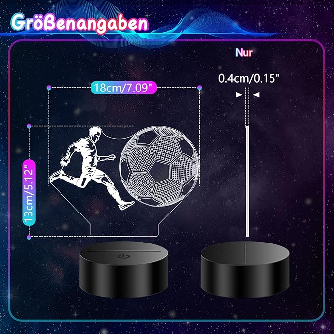 Soccer Gifts for Boys 8-15【Upgraded Athlete icon Version】, 3D Illusion Soccer Lamp Easter Gifts for Kids Teens Boys Girls, 10 Year Old Boy Birthday Gifts for Kids, Boys Room Decor
