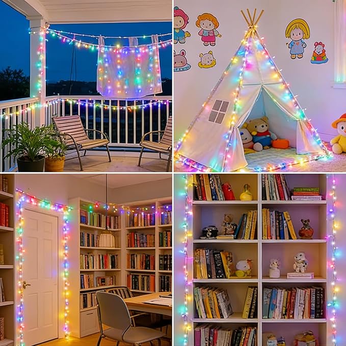 LAMPHOME 33ft 100 LED Easter String Lights Plug in, Multicolor Pastel 16 Modes Twinkle Fairy Lights,Waterproof Outdoor String Lights for Easter Tree Indoor Outdoor Spring Decorations