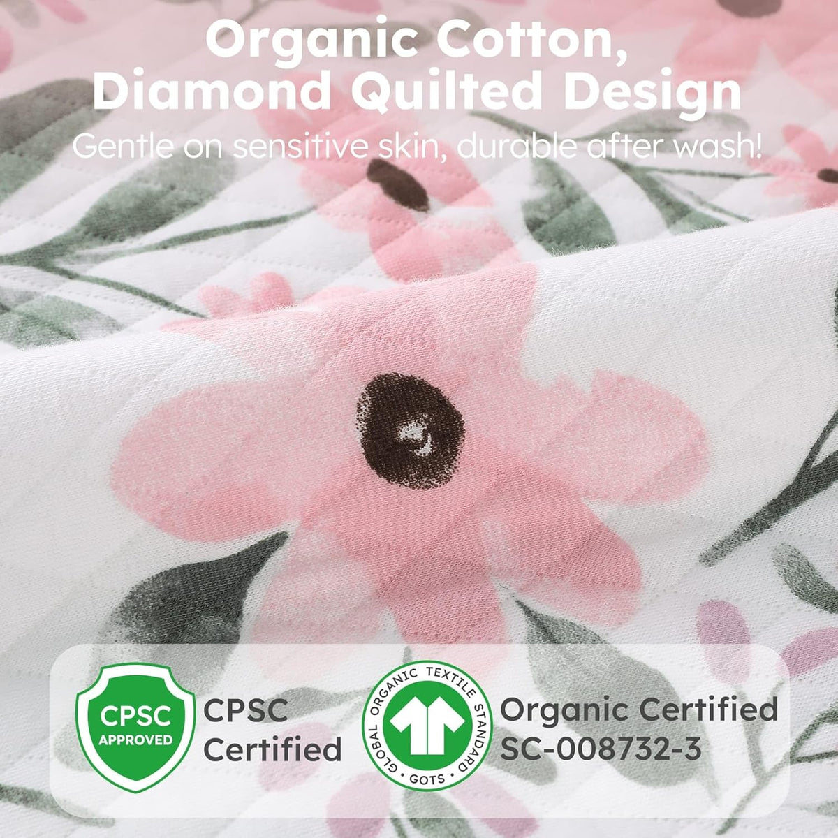 Yoofoss Baby Sleep Sack - Organic Cotton Wearable Blanket for Infants 6-12 Months | 1.0 Tog, Long Sleeve, 2-Way Zipper