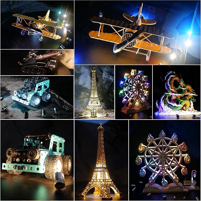 Mini LED Lights, 10 PCS Small Spotlight Battery Operated Tiny SMD Lamp for DIY Craft & Creative Decor. Perfect for Miniatures, Displays, and Custom Projects (Pink-10)