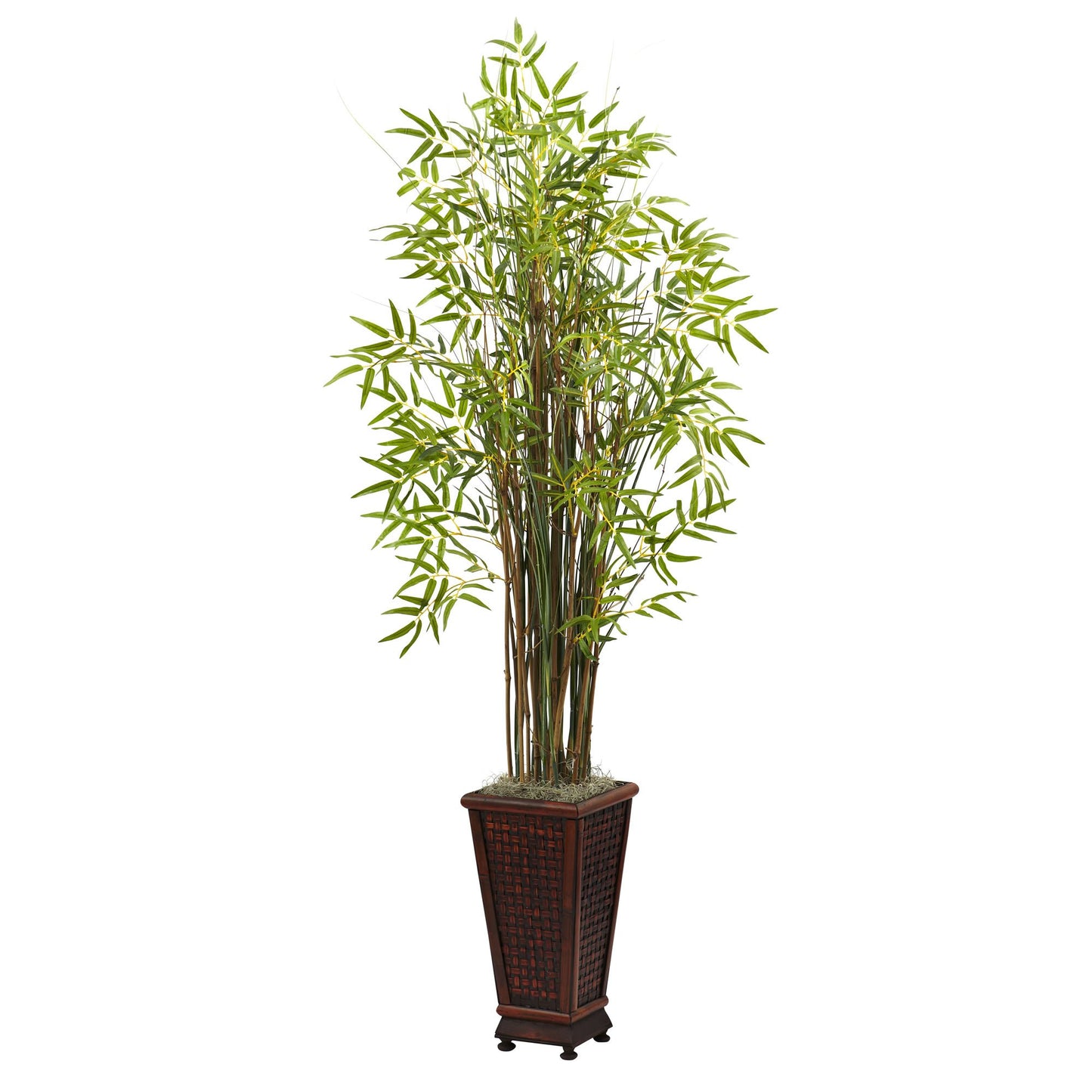 Nearly Natural 5.5ft. Grass Bamboo Plant with Decorative Planter