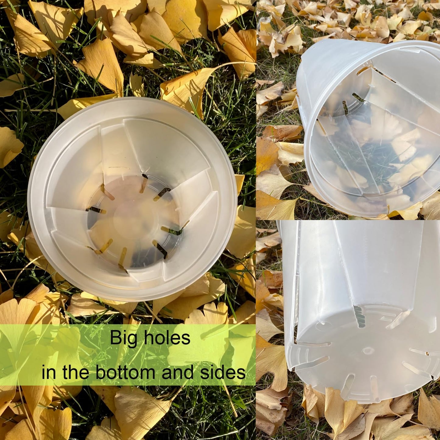 TineDew Large Clear Nursery pots for Plants with Saucers,10 pcs 9.5/8.3/7/6/5 inch Thick Plastic Nursery pots for Plants with Drainage Holes for Monstera,Aroid
