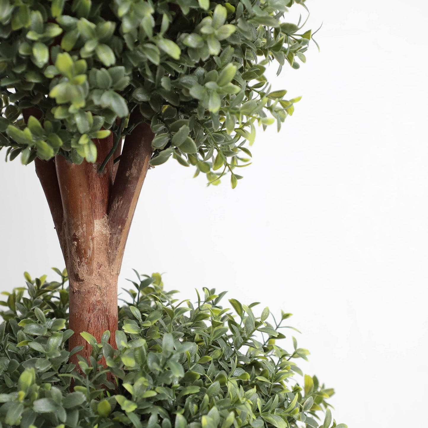 （Set of 2） Lifelike 3Ft arfiticial Double Ball Topiary Trees Outdoor Faux Topiary Tree for Out Door Porch Decor