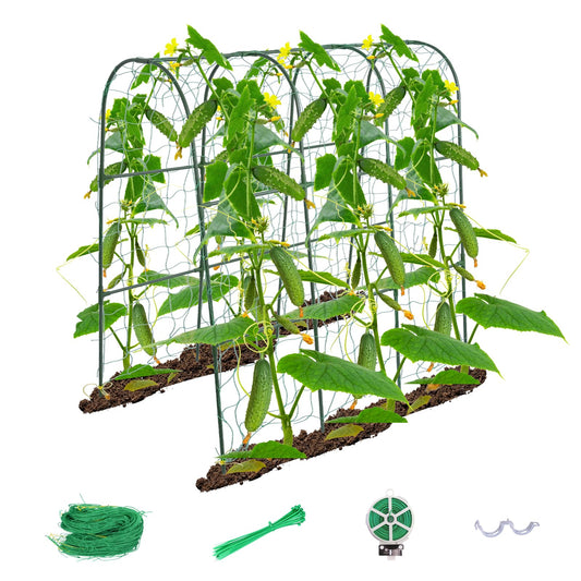 Cucumber Trellis for Raised Bed,U-Shape Garden Trellis for Climbing Plants Outdoor, Metal Arch Trellis for Vegetables, Plant Support for Vine,Tomato, Pea (Green, 49.6" L×30" W×47.2" H)