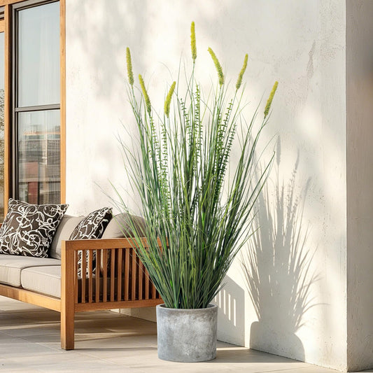 Etuhva Faux Plastic plantas Synthetic Pampas Grass Indoor Outdoor Realistic Floor Plants pet Friendly Artificial Grass for Home Office Wedding para Patio Front Fake Grass Decor Housewarming Gift