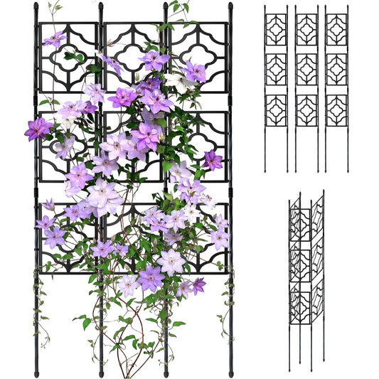 5.25FT Garden Trellis for Climbing Plants, Wall Trellis, 63 Inch Support Fence Climbing Plant Frame Outdoor and Indoor, Privacy Screen Plant Support Fence for Ivy Vines Vegetable Flower