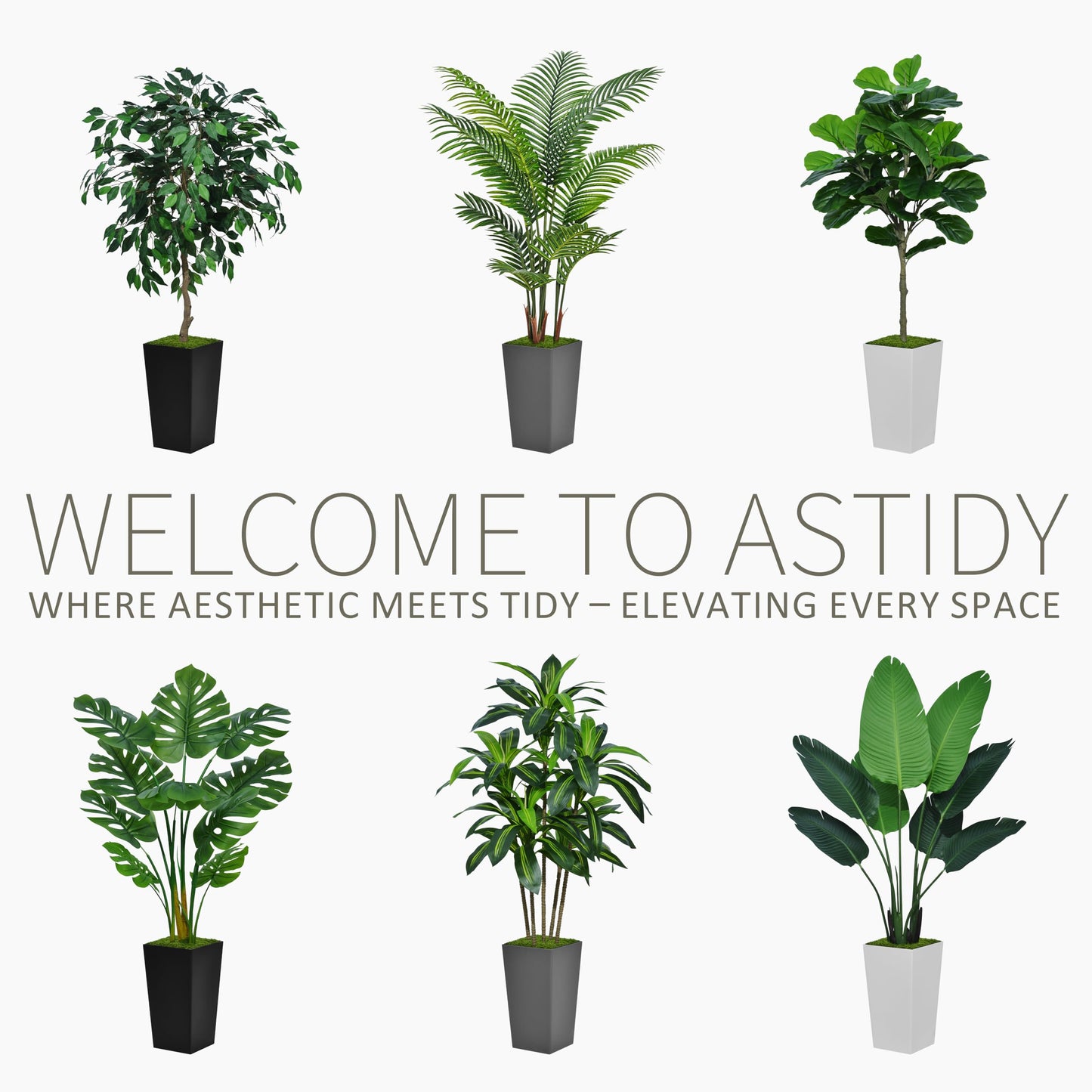 ASTIDY Artificial Palm Tree 5FT - Fake Tree with Black Tall Planter - Faux Tropical Areca Floor Plant in Pot - Artificial Silk Plant for Home Office Living Room Decor Indoor