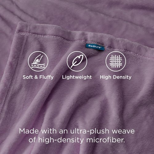 Bedsure GentleSoft Fleece Blanket - King Size Fog Purple Plush Microfiber, 108x90 Inches for Cozy Comfort