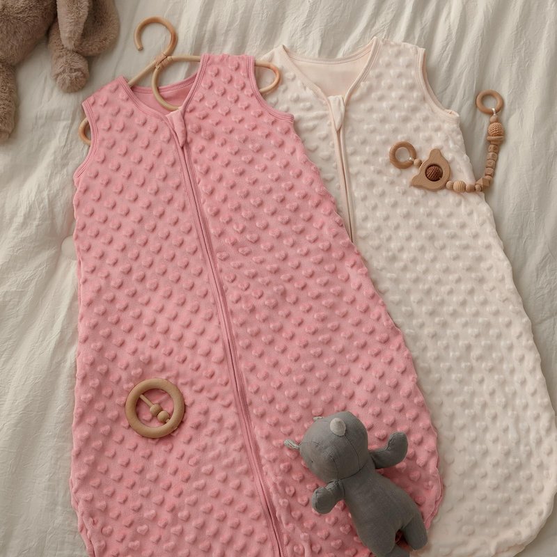 Yoofoss Fleece Baby Sleep Sack 6-12 Months with Plush Dots, TOG 1.5 Baby Wearable Blanket with 2-Way Zipper, Cotton Toddler Sleep Sack Fleece