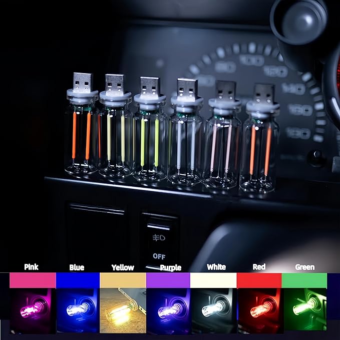 Touch Control Retro LED nightlight - Mini USB Light, Multi-Color Environment, car, Bedroom, Atmosphere Light, 90's Japanese Style dimmer Switch (Green)
