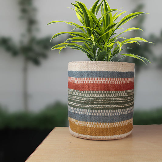 Planter Basket Modern Woven Basket for 10" Flower Pot Floor Indoor Planters, 12” x 12” Storage Organizer Basket Rustic Home Decor, Boho Chic Storage Earth-Friendly Cotton ECO-Twist Planter