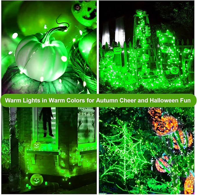 ZGWJ Mini Fairy Lights Battery Operated, 8 Pack Green Mini String Lights 20 LED 7FT Waterproof 3 Working Modes for Bedroom, Easter Decor Halloween, Christmas, Party Indoor and Outdoor Decoration