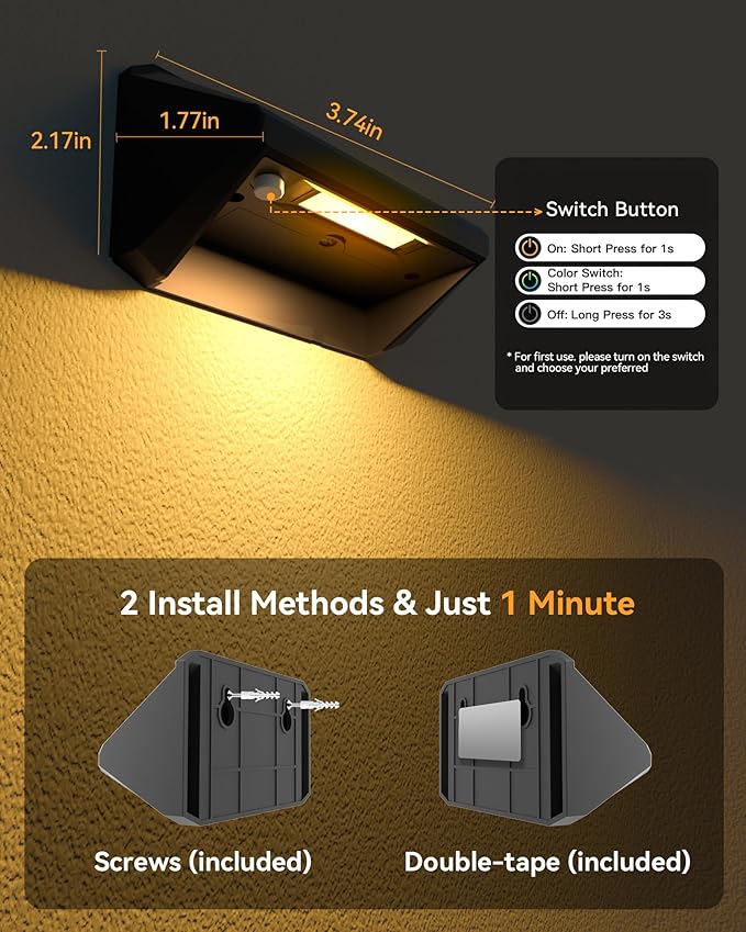 Solar Fence Lights Outdoor, 16 Pack Ultra-Bright 100 Lumens Fence Lights Solar Powered, IP65 Waterproof, 9 Color Modes, 12+ Hours Lighting Decor for Backyard/Patio/Deck/Wall/Pool