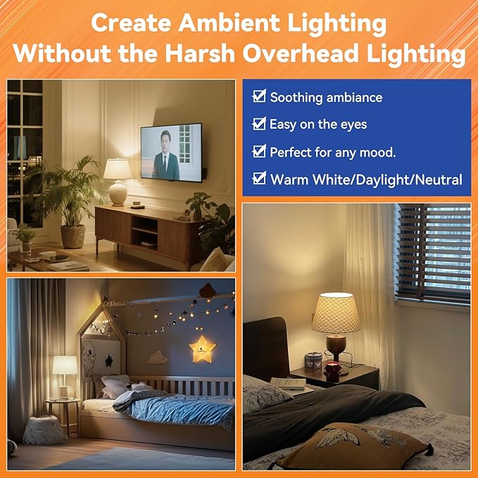 MagixPro Remote Rechargeable Light Bulbs, USB & Socket Charging, 1800mAh Battery, Dimmable LED Bulb for Hardwired & Non-wired Lamps Sconces, Touch + Remote Control, Wall Switch Compatible, 2 Pack
