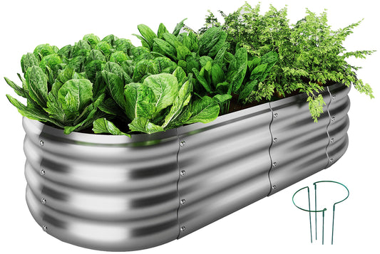 ZFHgarden Galvanized Metal Raised Garden Bed Kit, 4x2x1ft Outdoor Planter Box, Garden Grow Bed for Vegetables, Flowers, Patio Gardening