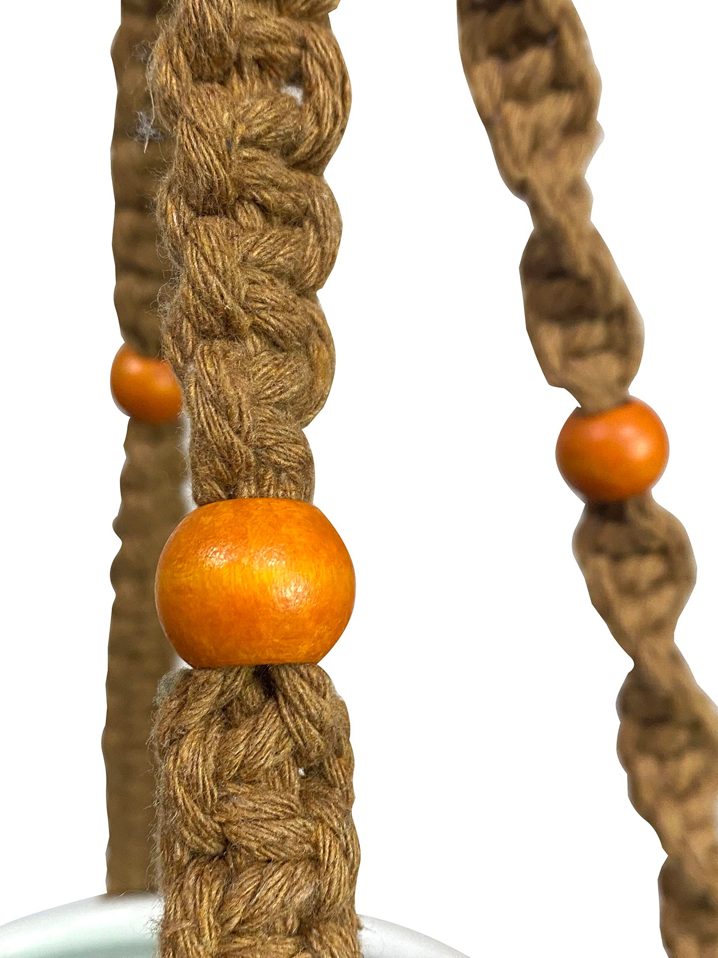 Macrame Plant Hanger & Holder, Hanging Planter 4 Legs Double Deck for 8 inch to 10 inch Two Pots Indoor Outdoor Hanging Planter Hemp Rope 67 Inch with Metal Ring (Brown)