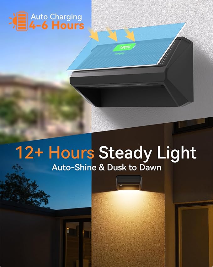 Solar Fence Lights Outdoor, 16 Pack Ultra-Bright 100 Lumens Fence Lights Solar Powered, IP65 Waterproof, 9 Color Modes, 12+ Hours Lighting Decor for Backyard/Patio/Deck/Wall/Pool