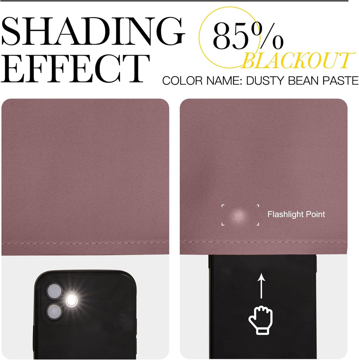 NICETOWN Room Darkening Curtains - Thermal Insulated Drapes for Bedroom | Dusty Bean Paste, 2 Panels, 42x63
