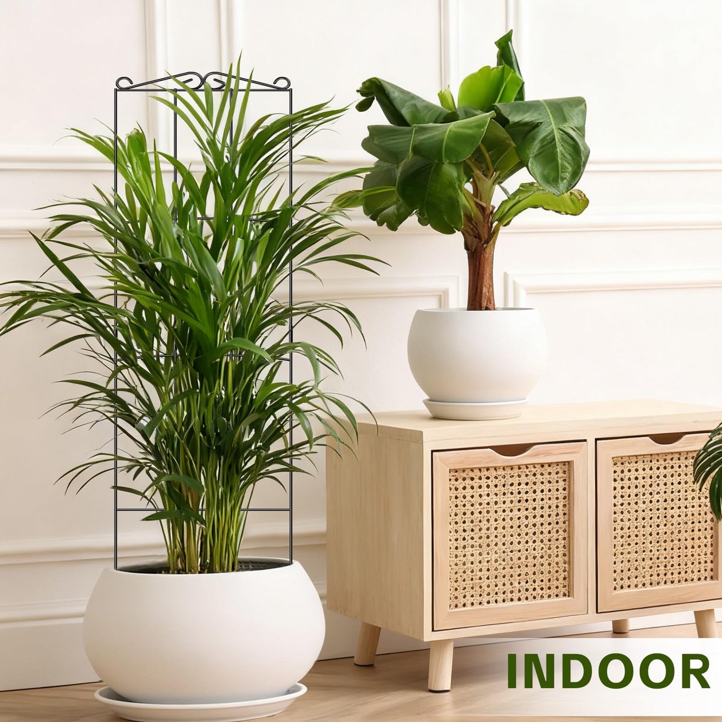 FAFTFTDY Trellis for Climbing Plants Indoor, 4 Pack 31'' Metal Plant Trellis Indoor for Potted Plants, Sturdy Plant Support Outdoor for Ivy Pothos Monstera Hoya Flower Vine, Rectangular Shape