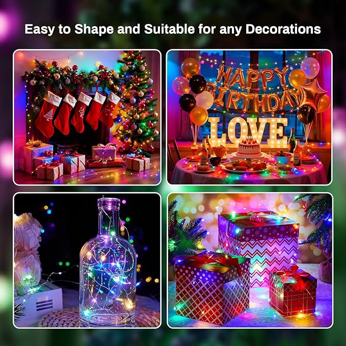 ZGWJ 6 Pack Fairy Lights Battery Operated with Remote, 7ft 20LED Mini Fairy String Lights with Timer 8 Modes Waterproof for Halloween Christmas Tree DIY, Parties, Bedroom Decorations Multicolored