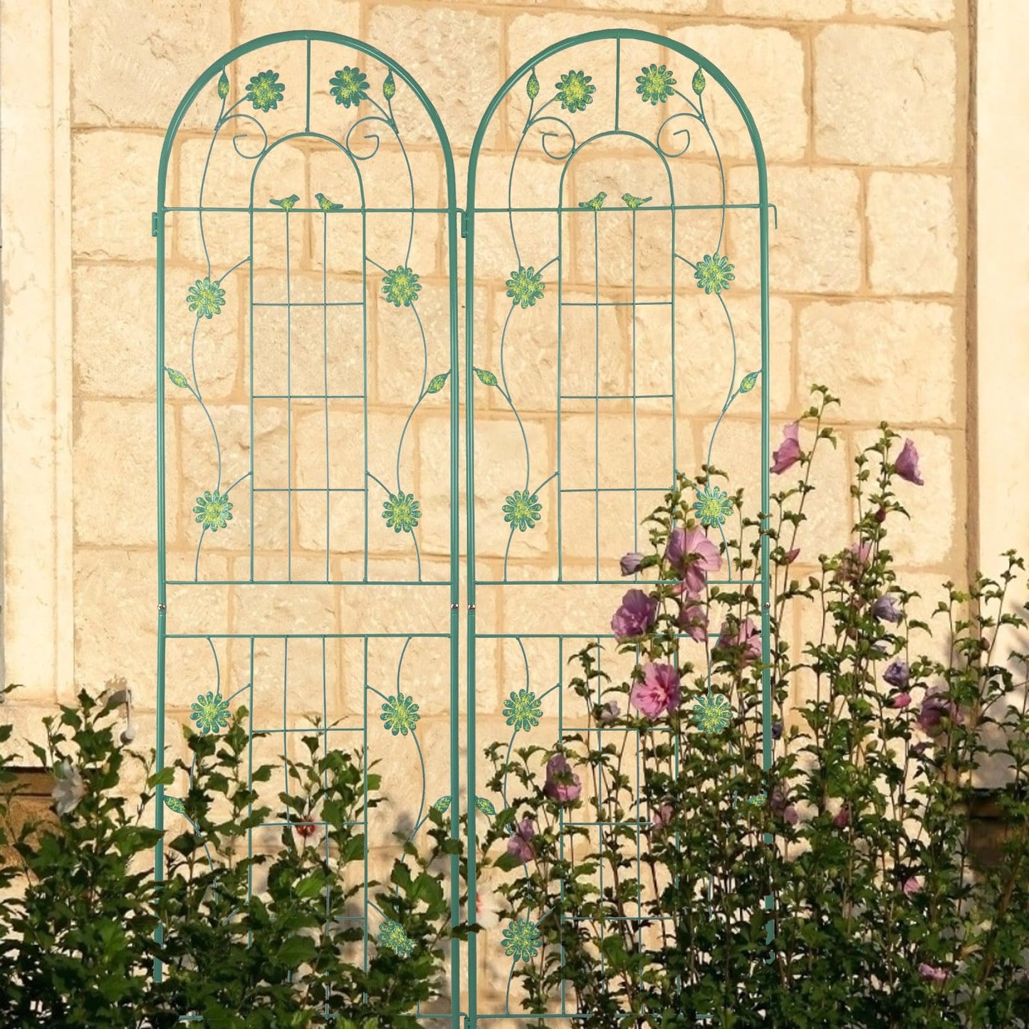 CQSXDA 2 Pack Large Garden Trellis 71" H x 19.7" W Heavy Duty Rustproof Green Iron Plant Trellis for Potted Plant Support Metal Climbing Rose Trellis Vine Vegetable Cucumber