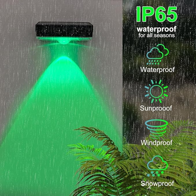 Solar Fence Lights,Fence Lights Solar Powered Waterproof IP65 Multicolor Led 12 Fixed Colors ＆RGB Color Changing for Pool, Deck, Patio, Porch, Stairs, Holiday-4pack