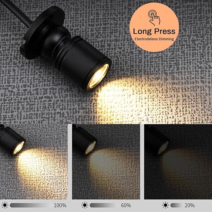 5V Dimmable LED Mini Spot Light with 6.6ft Cable, Jewelry/Indoor Picture/Art/Model Display Lights, USB Powered Spotlight for Jewelry Cabinets, Entryways, Tables Shelves (Positive White 6000K, 4 Pack)