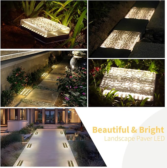 1 Pack Solar Paver Lights Outdoor – 6×9 Inch Waterproof IP67 Recessed Solar LED Paver Lights, Heavy Duty, Warm White 3500K for Driveway, Pathway, Patio & Garden
