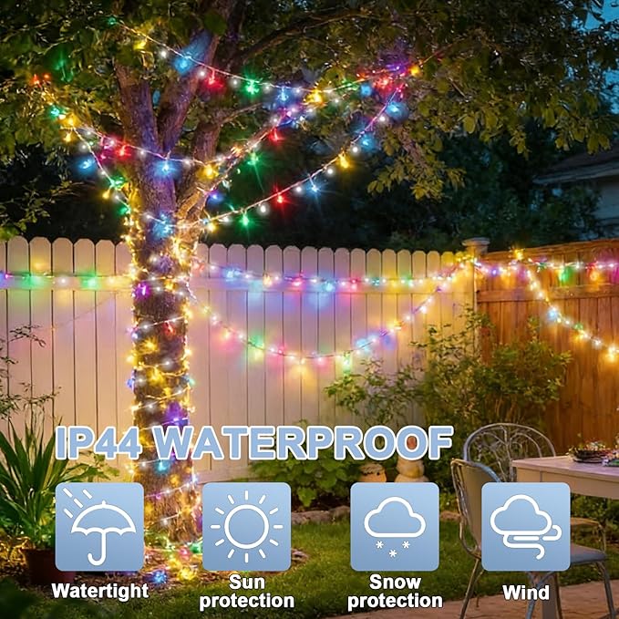 LAMPHOME 33ft 100 LED Easter String Lights Plug in, Multicolor Pastel 16 Modes Twinkle Fairy Lights,Waterproof Outdoor String Lights for Easter Tree Indoor Outdoor Spring Decorations