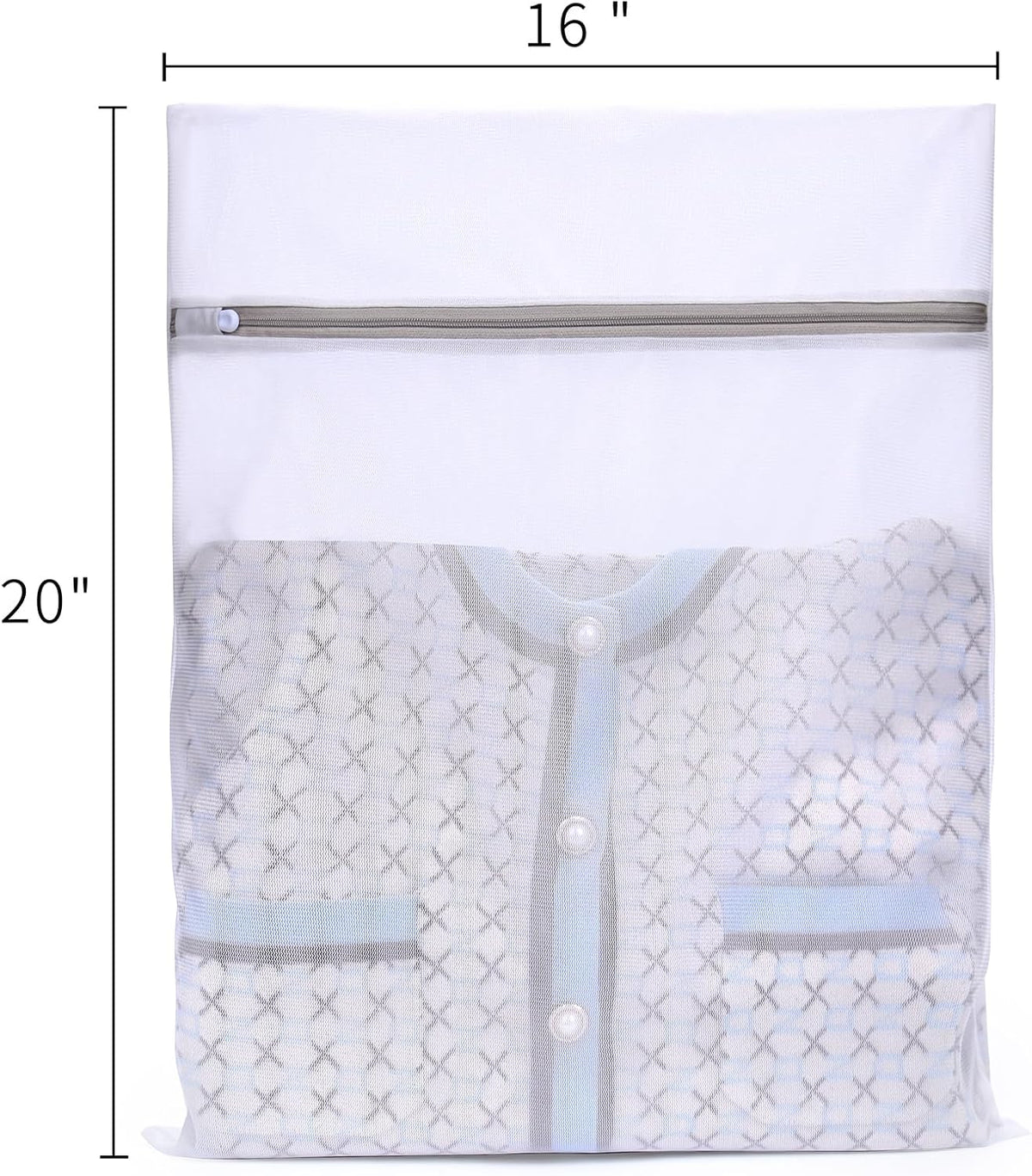 Muchfun Durable Fine Mesh Laundry Bags - 4 Pcs for Delicates | 16 x 20 Inches (Large Size)