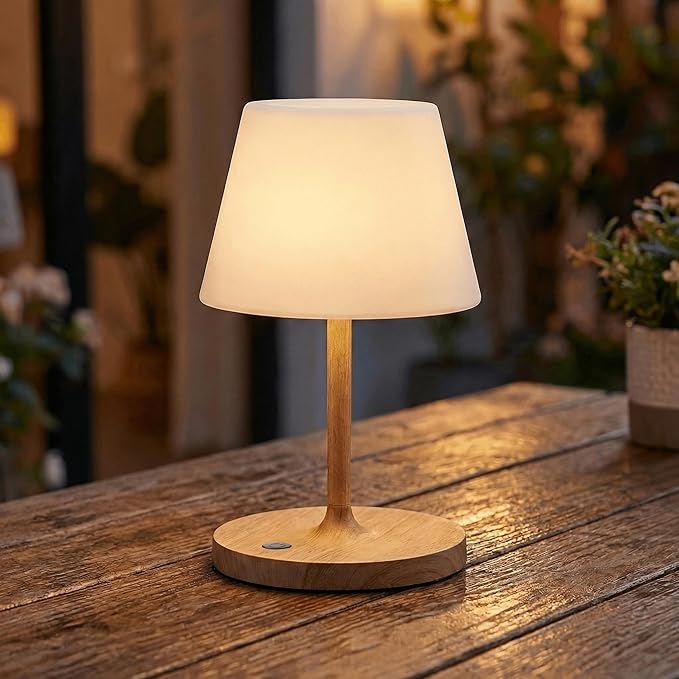 Cordless Lamp, 5000mAh Battery Operated Rechargeable Table Lamp with Power Bank, Touch Dimmable 3 Color Temperatures, IP44 Waterproof Shower Lamp for Kitchen, Bathroom, Indoor Or Outdoor Use 9.6in