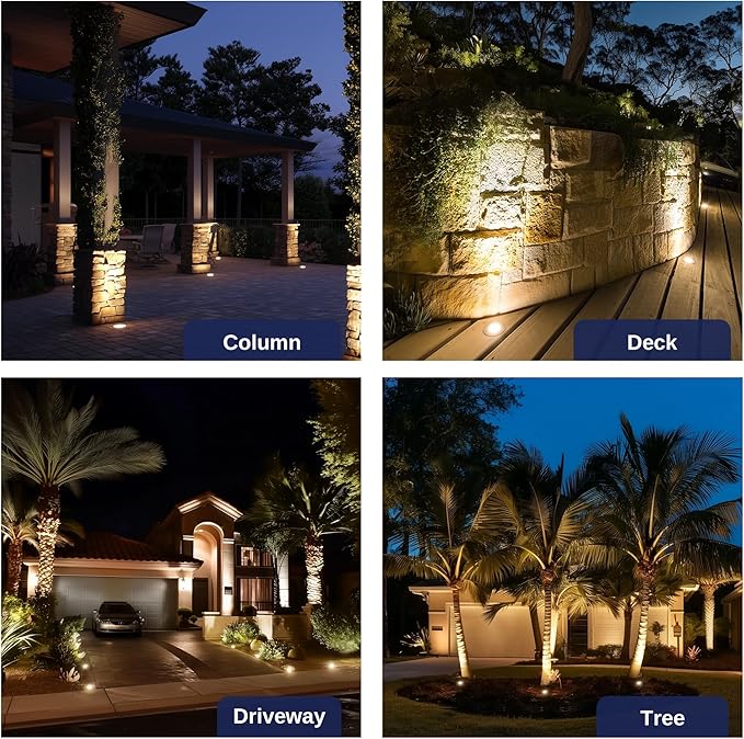 Gardenreet 12V Well Light - Brass Ip65 Waterproof Low Voltage Electric In-Ground LED Landscape Lighting, Fixture, Antique Bronze for Walkway Garden Patio Without MR16 Bulb