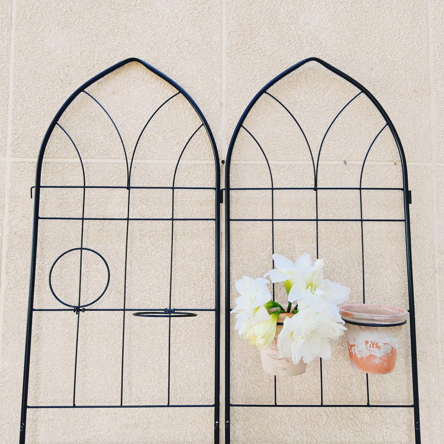 2 Pack Metal Garden Trellis 78.7" H,Rustproof Trellis for Climbing Plants,Outdoor Support for Roses Jasmine Vine,Garden Fence for Potted Plants &Flower Beds, Black