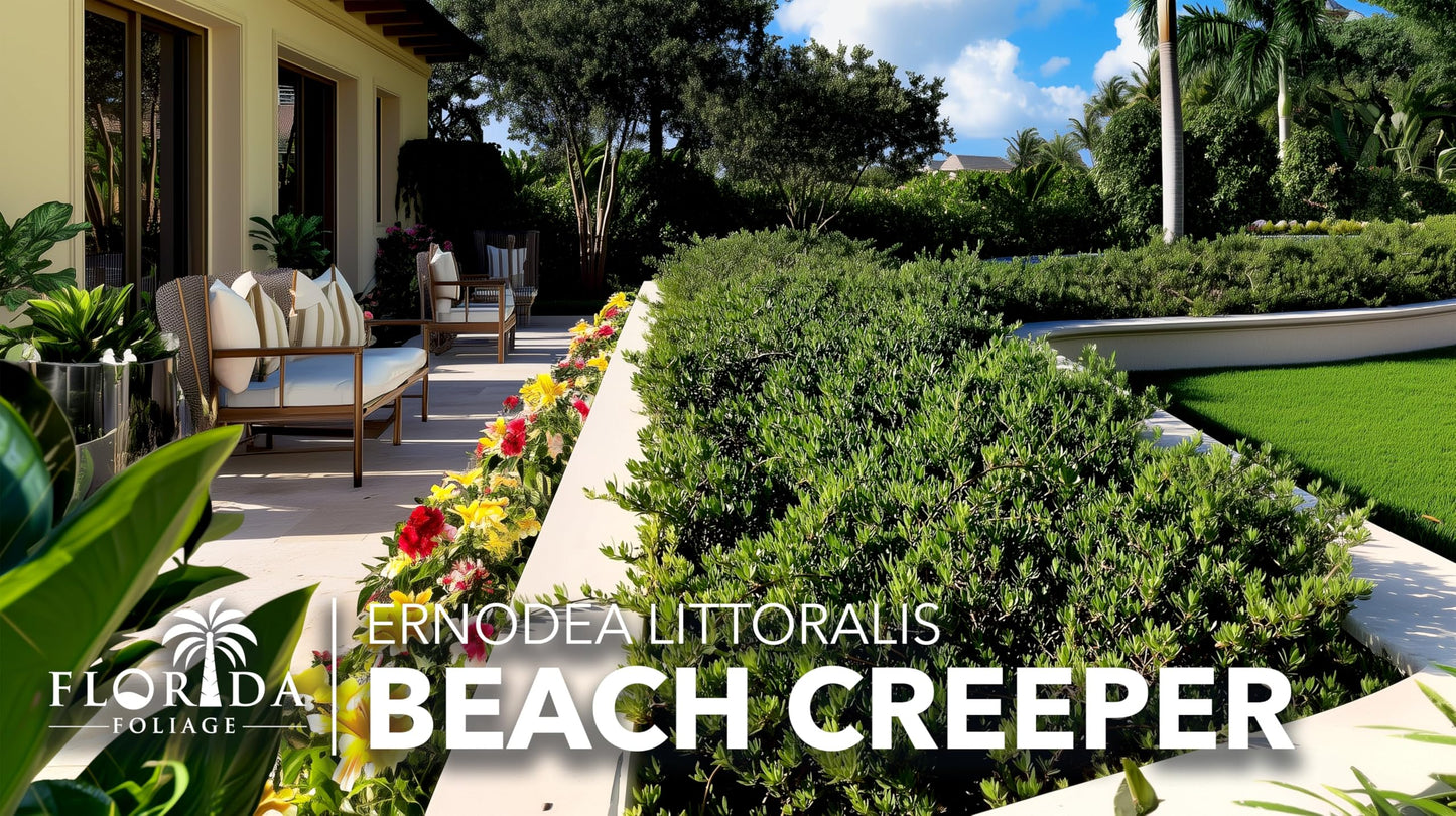 Beach Creeper | 10 Live Plants | Ernodea Littoralis | Coastal Ground Cover | Salt Tolerant | Low Maintenance | Drought Resistant | Fast Growing | Ideal for Sandy Soils | Tropical Landscaping