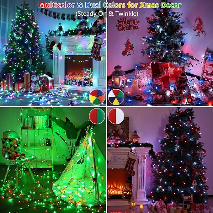iShabao Easter Lights, 115ft 300 LED RGB Colorful Changing Pastel Light with Remote Timer, Wateproof Plug in Unconnectable Twinkle Fairy String Lights for Wreath Home Party Indoor Outdoor Easter Decor