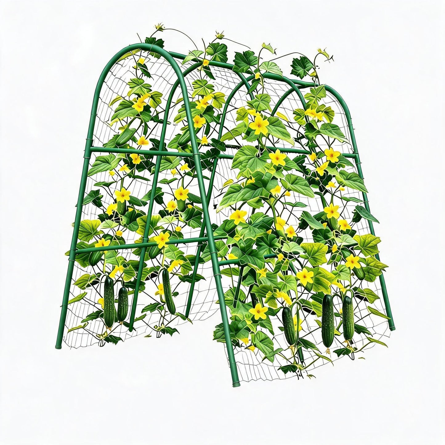 4x5.3FT Garden Arch Trellis for Raised Beds, Heavy Duty Metal u-Shaped Plant Support for Climbing Vegetables, Fruits & Vines, Outdoor Rust-Resistant Vertical Growing Trellis, Green