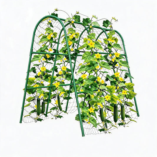 4x4FT Garden Arch Trellis for Raised Beds, Heavy Duty Metal u-Shaped Plant Support for Climbing Vegetables, Fruits & Vines, Outdoor Rust-Resistant Vertical Growing Trellis, Green