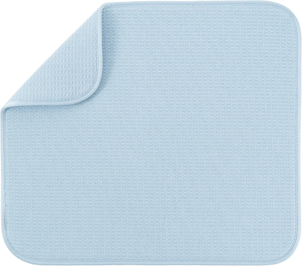 S&T INC. Dish Drying Mat - Absorbent Microfiber Kitchen Counter Pad, 16” x 18”, Sky Blue