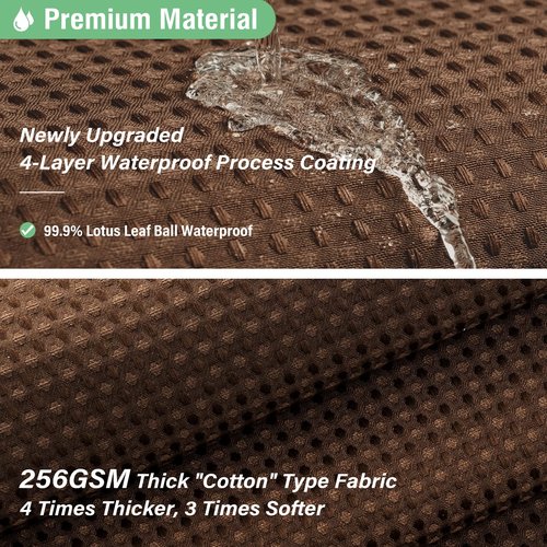 Dynamene Extra Wide Shower Curtain-108 Inch Wide Waffle Weave Weighted Thick Cloth Bathroom Shower Curtain, Neutral Heavy Duty Hotel Bath Curtain Set with 18 Plastic Hooks,108x72, Brown