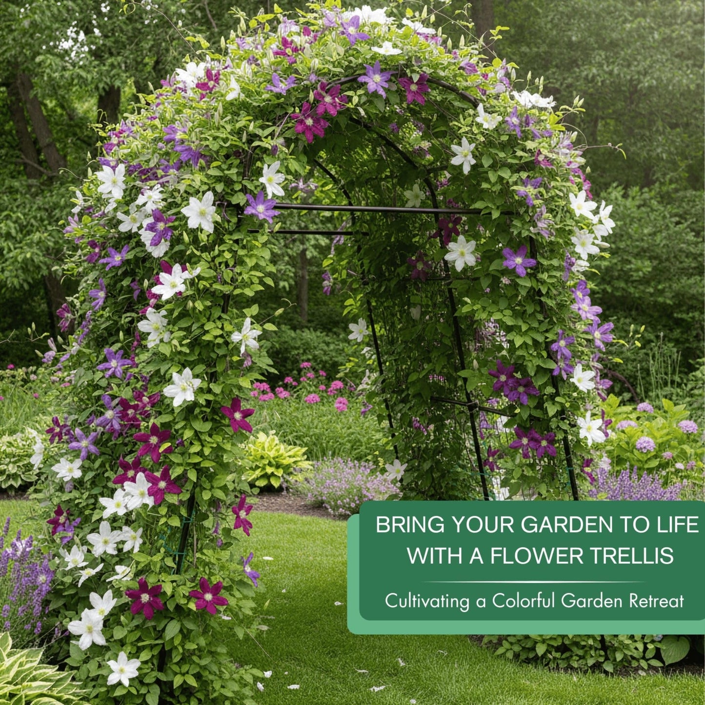 BAXAM 7ft Garden Arch Trellis for Climbing Plants Outdoor-Heavy Duty Metal Cucumber Trellis for Raised Beds- Tall Steel Vegetable Arbor with Strong Bolt Assembly & Outdoor-Ready Stakes