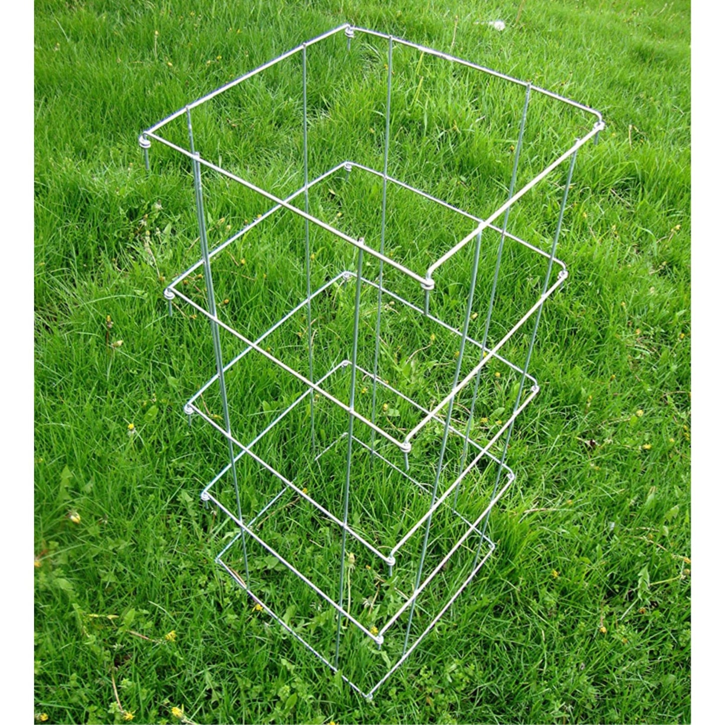 Garden Elements Square Tomato Cage, 40 Inch (Pack of 3) – Heavy Duty Galvanized Steel Plant Support, Collapsible Garden Trellis with 8-Leg Stability for Climbing Vegetables & Vines