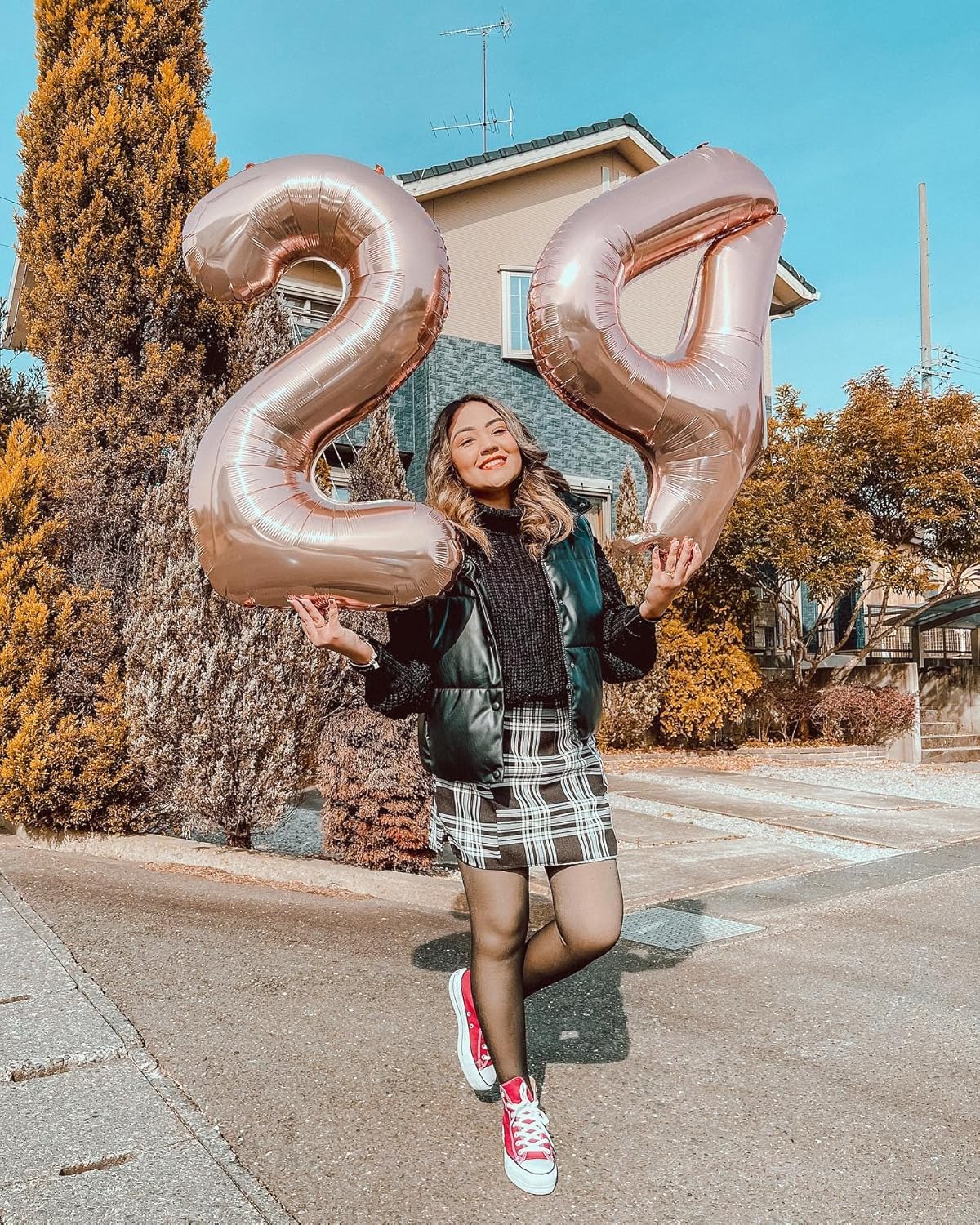 Rose Gold Number 4 Balloon - 40 Inch Giant Foil Balloon for 4th Birthday Party Decorations